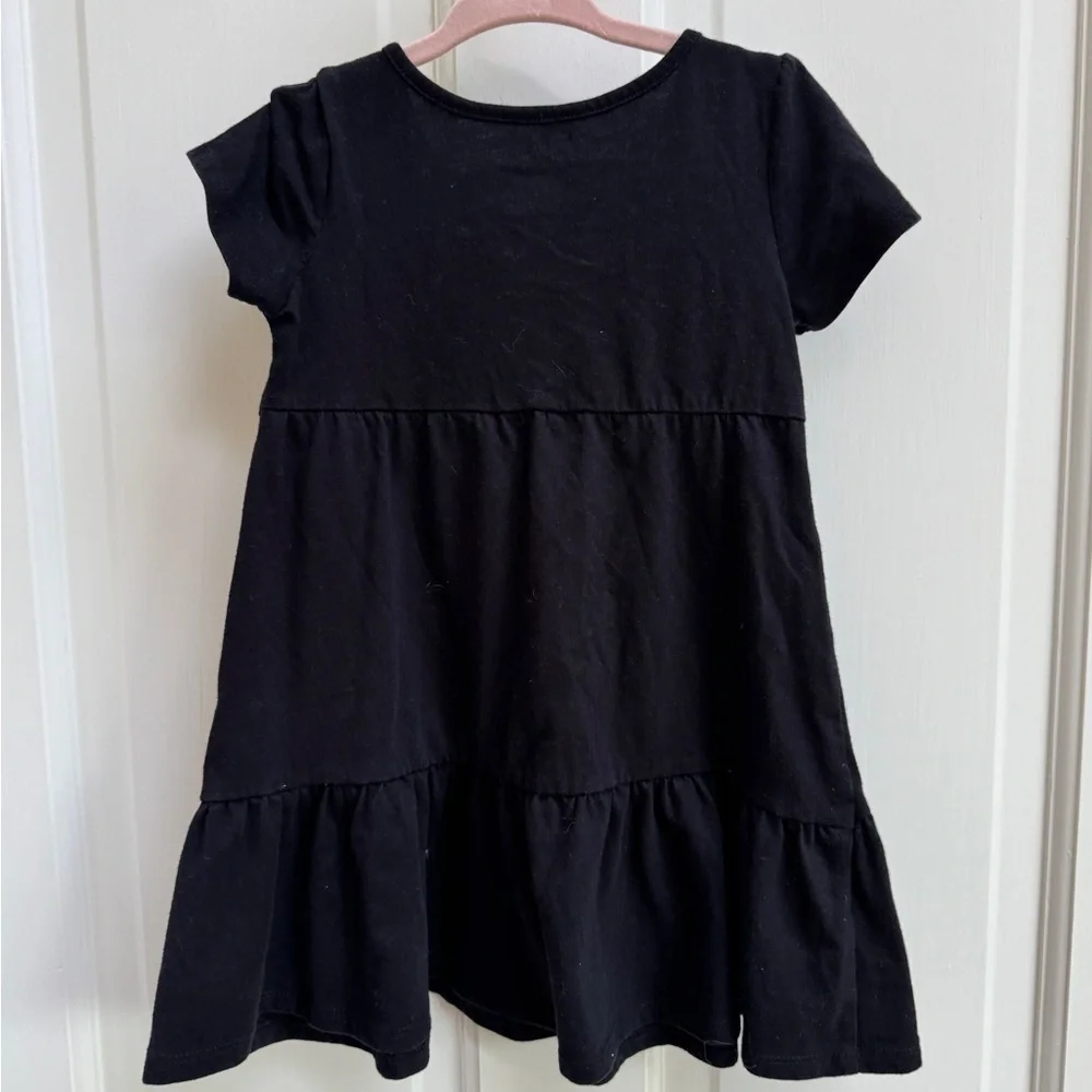 The Children's Place 3T Girls Black & Pink Aztec Ruffled Short Sleeve Dress - Picture 4 of 4